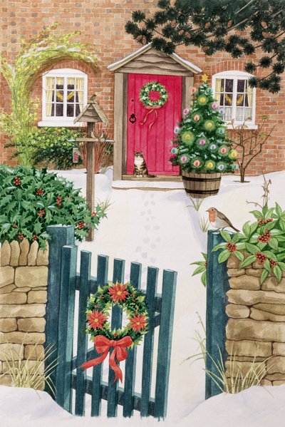 Snowy Front Garden by Linda Benton